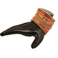 thumbnail image 2 of Sunsoul by Touchstone "Colorful Bangle Collection" Indian Bollywood Alloy Metal Textured Light Orange Designer Jewelry Bangle Bracelets. Set of 18. In Antique Gold Tone For Women., 2 of 5