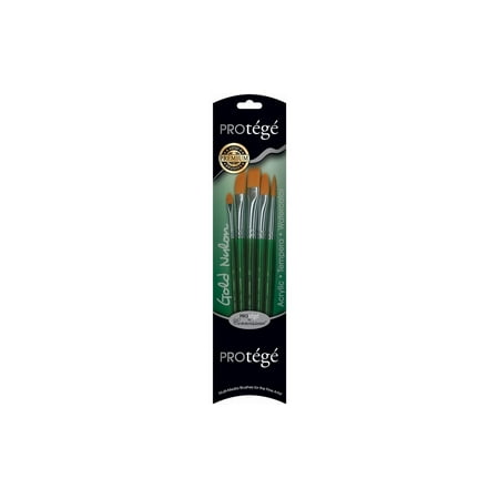 UPC: 0661670909538 | Protege Brush Set Gold Nylon Short Handle 5pc