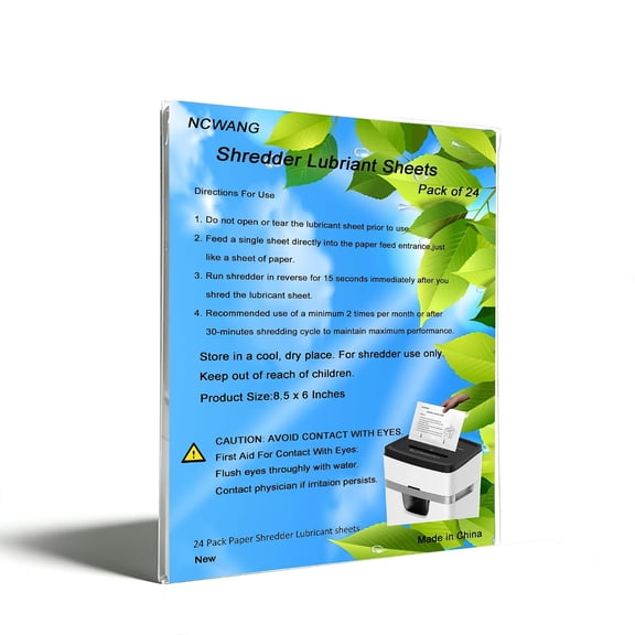 24 Pack Paper Shredder Lubricant Sheets with Shredder Oil | Lubricate shredders,Sharpening blades, Reduce paper Jam and dust