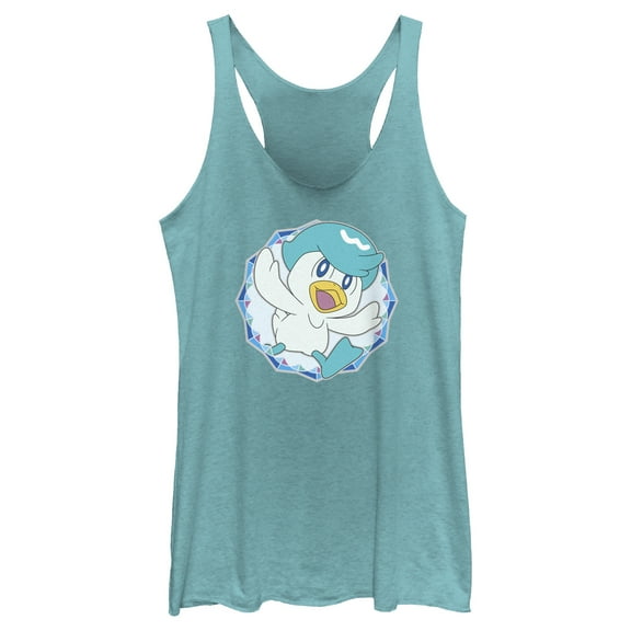 Women's Pokemon Quaxly Circle  Racerback Tank Top Tahiti Blue Small