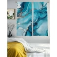 thumbnail image 2 of Turquoise Marble Sheer Curtains for Living Room Bedroom Teal Grey Modern Geometric Sheer Curtains 72 Inch Long 2 Panels Set Light Filtering Curtain Window Treatments Drapes for Dining Room, 2 of 6
