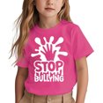 thumbnail image 2 of Suilloe Toddler Girls T Shirts Letter Anti Bullying Printed Round Neck Short Sleeve Tee Kids Girls Soft Loose Fashion Wearing Tees,1 -2 Years, 2 of 5