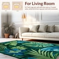 thumbnail image 2 of ODIKA 3'x5' Machine Washable Non-Slip Area Rug, Eclectic Tropical Floral Motif High Traffic Rug with Pad, Blue, 5814, 2 of 8