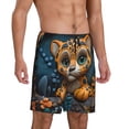 thumbnail image 2 of Goofa Playful Leopard Art Pattern Men's Pajama Short Sleep Shorts Soft Comfortable Breathable Pajamas Shorts with Pockets-Small, 2 of 6