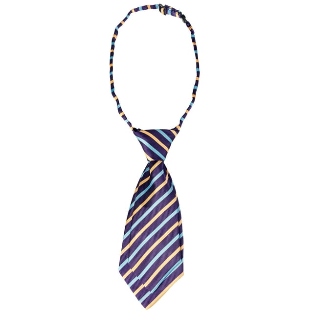 Corbata uniforme linda preatendida a rayas cortas para mujeres, casual escolar, talla única, índigo, cian, dorado