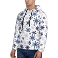 thumbnail image 3 of Picia blue Snowflake Prints Pattern Casual Men's Hoodie - Lightweight Hooded Sweatshirt with Kangaroo Pocket, Comfortable Pullover for Everyday, Travel-4X-Large, 3 of 7