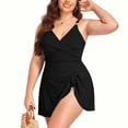 thumbnail image 3 of Nuoqisi Women Plus Size One Piece Swimsuit, Plain Flowy Tummy Control Swimdress, Push Up Full Coverage Beachwear 2026, 3 of 4