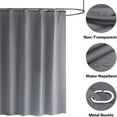 thumbnail image 3 of Shower Curtain Water Repellent Heavy Duty Flat Weave Fabric Shower Curtain Liner, Weighted Bottom Hem for Shower Stall, Bathtubs, Bathroom Curtains with 12 PCS Free Hooks, 3 of 8