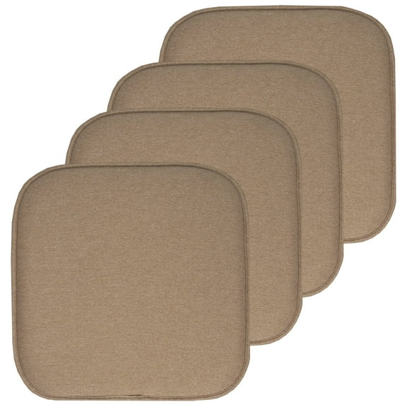 Charlotte Jacquard Cover Memory Foam Chair Pads 4 Pack Taupe