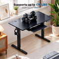 thumbnail image 6 of Kyspho 48" x 24" Electric Standing Desk with Keyboard Tray Adjustable Sit Stand up Desk with Headphone Hook & 4 Height Memory Pre-Set, Black, 6 of 10