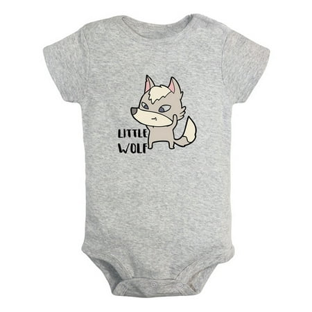 

iDzn Little Wolf Novelty Rompers For Babies Newborn Baby Unisex Bodysuits Infant Jumpsuits Toddler 0-12 Months Kids One-Piece Oufits (Gray 12-18 Months)