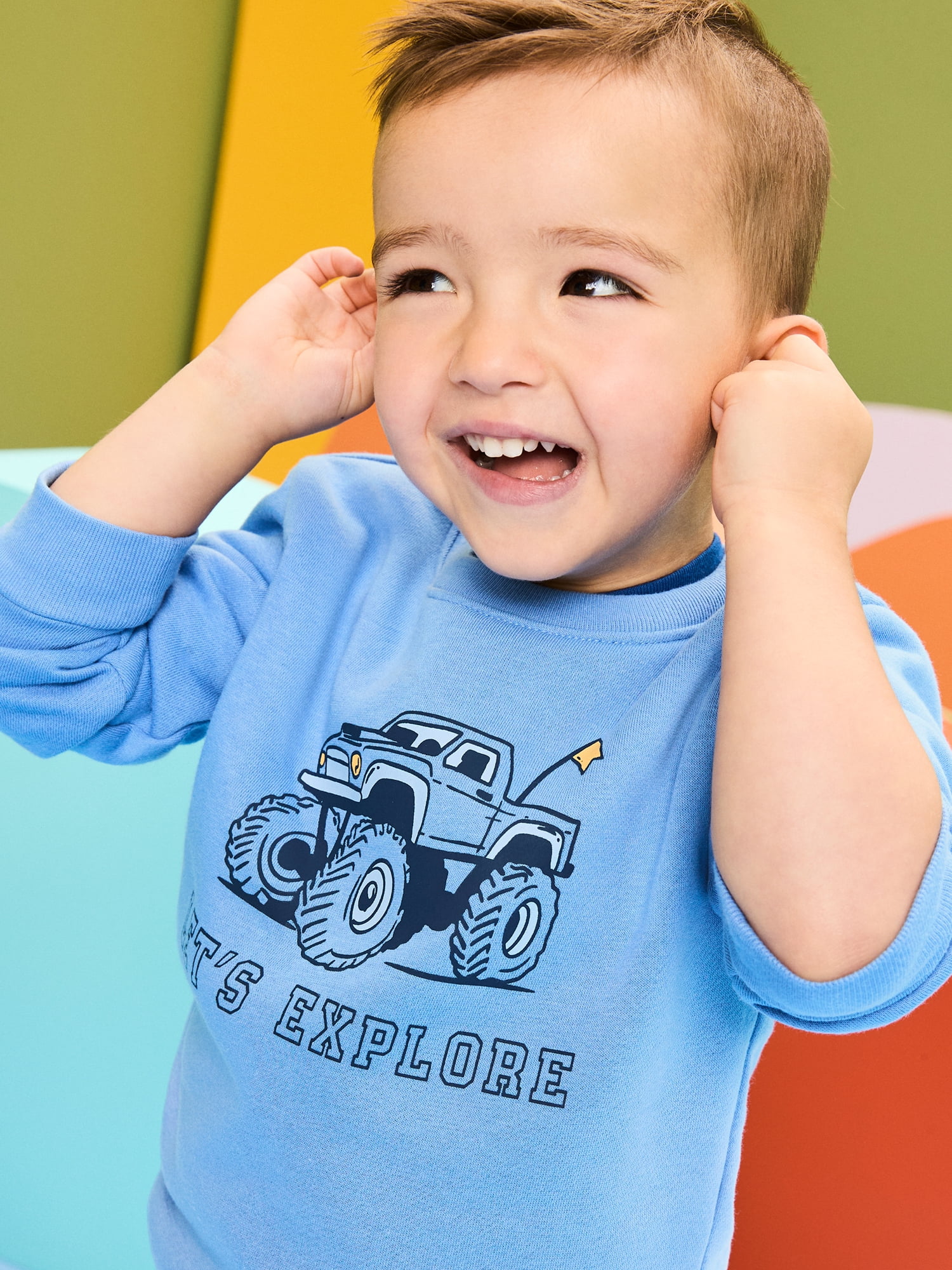 Garanimals Baby & Toddler Boys Graphic Fleece Crewneck Sweatshirt, Sizes 0-6T