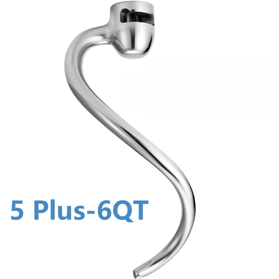 Stainless Steel Spiral Dough Hook Compatible with KitchenAid 5 Plus-6QT Mixer, Bowl Lift Stand Mixer Accessory Dough Hook Attachment