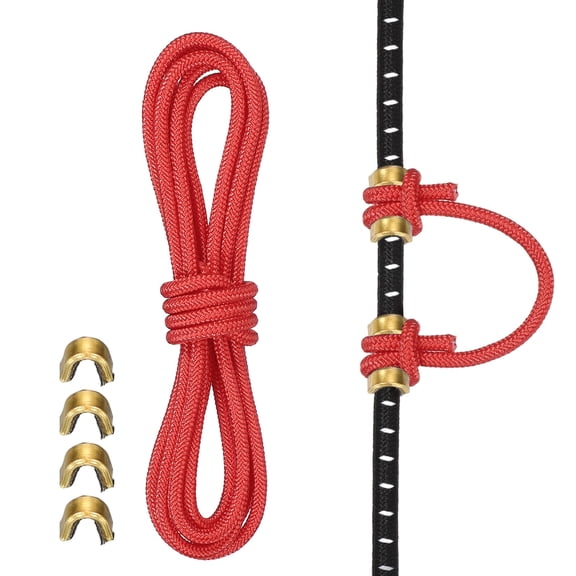 Uxcell Archery D Loop Rope, Bow String D Loop Rope with Brass Nock Points 3 ft & Red -Fitting for (Compound Bow Strings)