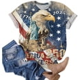 thumbnail image 6 of felwors 250th Anniversary Shirt Vintage American Flag Independence Day 250 Anniversary Shirt Women Short Sleeve Pullover Tshirts (Watermelon Red, S), 6 of 7