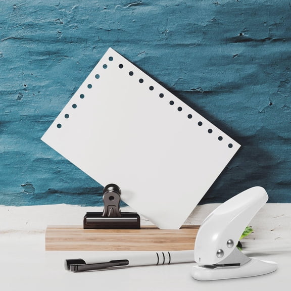 NIAIZEK 2Pcs Adjustable Manual Hole Puncher for Loose Leaf Paper and Craft Projects White