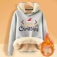 thumbnail image 2 of Hoodie Women Trendy Pullover Christmas Hooded Thickened Velvet Warm Loose Long Sleeve Sweatshirts Women's Tops, 2 of 6