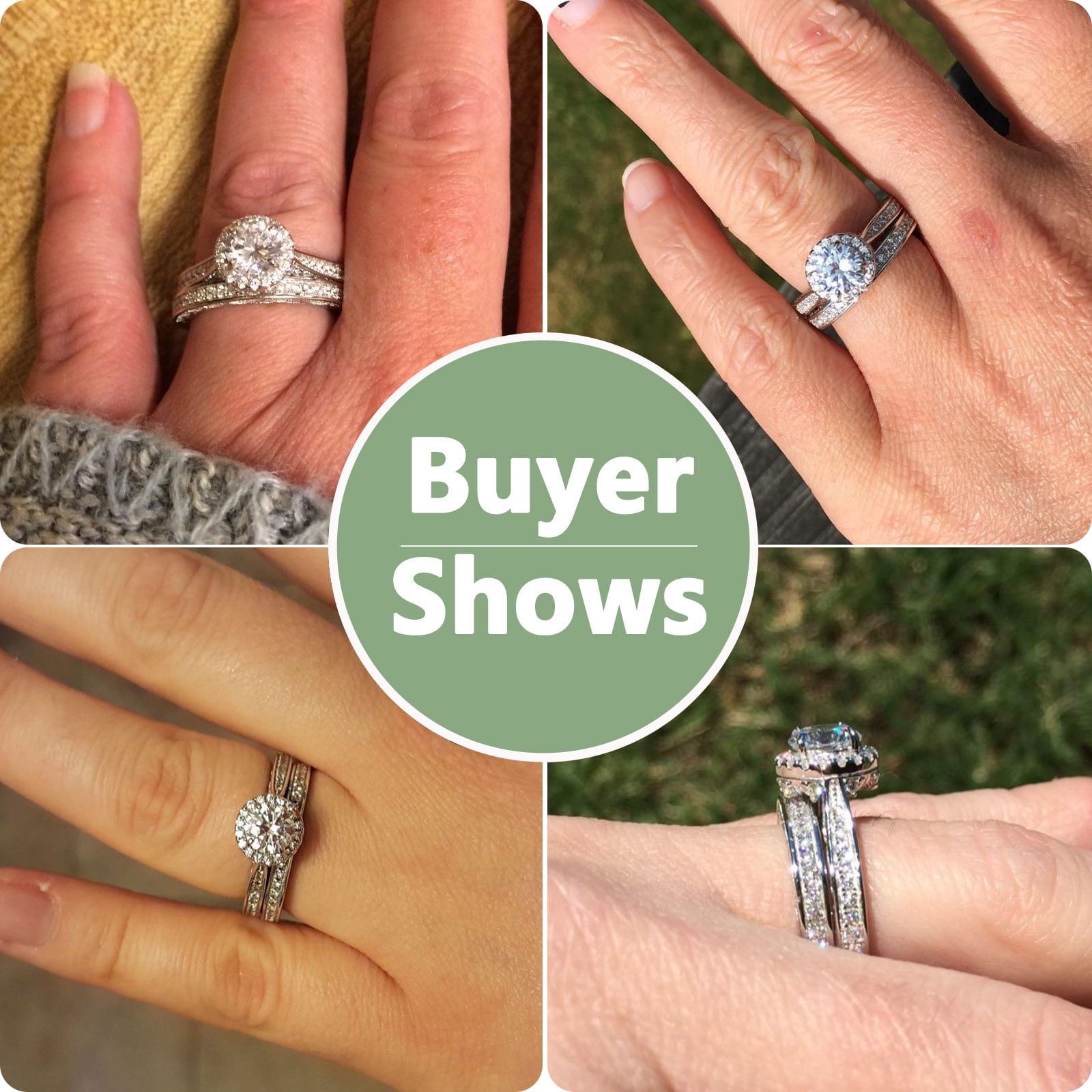 Newshe Wedding Rings for Women Engagement Ring Set 925 Sterling Silver 2.4Ct Round White AAAAA Cz Size 6