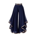 thumbnail image 3 of WCJM Women's Ruffled Chiffon Pants High Waist Wide Leg Spring Summer Casual Flowy Dance Trousers Casual Pants for Women, 3 of 4