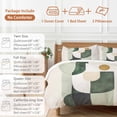 thumbnail image 6 of Abstract Modern Duvet Cover Set King Size, Watercolor Green Geometric Design 4 Piece Soft Microfiber Bedding Set with 1 Duvet Cover, 1 Flat Sheet, 2 Pillowcases, 6 of 9