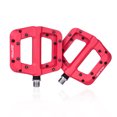thumbnail image 1 of Pédales de Vélo de Montagne en Fibre de Nylon Rouges avec Roulements Lisses, Grande Plateforme Antidérapante, Taille d'Installation 9/16 Pouces, Légères 323 g Chacune, Convenant aux Vélos Tout-Terrain et à Engrenages Fixes, Ensemble de 2, 1 of 5