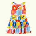 thumbnail image 4 of VERUGU Girls Dresses Toddler Kids Baby Girls Fashion Cute Sleeveless Sweet Print Ruffle Dress, 4 of 8