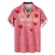 thumbnail image 5 of Camisetas de manga corta para hombre, con estampado 3D de amor, gráfico, camisas de botones para el día de San Valentín, blusa informal de verano para playa para hombre, 5 of 5