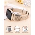 thumbnail image 4 of Wearlizer Leather Watch Band Compatible with Apple Watch Bands 38/40/41/42/44/45/46/49mm Women Metal Ring Loop Strap for Iwatch Series 11/10/9/8/7/6/5/4/3/SE/Ultra, 4 of 6