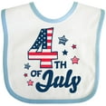 thumbnail image 3 of Inktastic 4th of July with Striped Stars Boys or Girls Baby Bib, 3 of 4