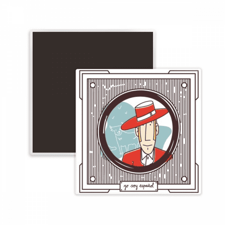 

Red Garment Spanish Illustration Square Ceracs Fridge Magnet Keepsake Memento