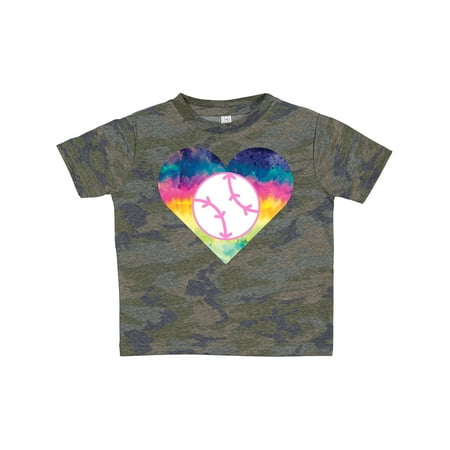 

Inktastic Softball Player TieDye Heart Girls Gift Toddler Toddler Girl T-Shirt