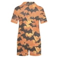 thumbnail image 4 of Women's Halloween 2PC Pajamas Set Short Sleeve Lapel Button Down Shirt And Shorts Lounge Set Print Homewear with Pockets Yellow-3 S, 4 of 8