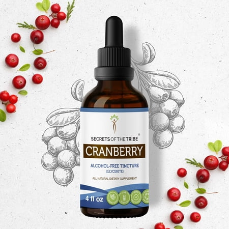 Cranberry Tincture Alcohol-FREE Extract  Organic Cranberry (Vaccinium Macrocarpon) Dried Berry 4 oz