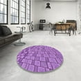 thumbnail image 3 of Ahgly Company Indoor Round Patterned Violet Purple Area Rugs, 8' Round, 3 of 6