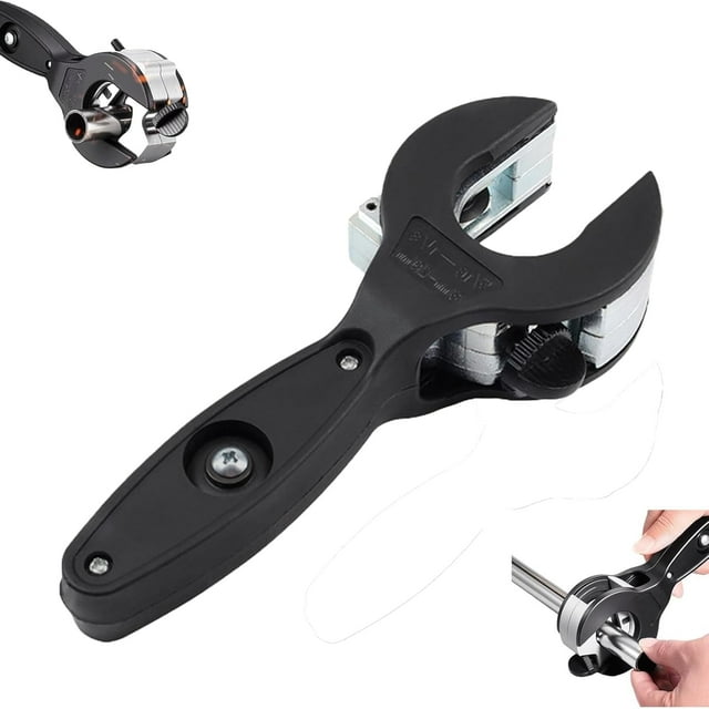 Ratchet-Type Pipe Cutter, Ratcheting Tubing Cutters, One-Hand Fast Pipe Cutting Tool, 2 in 1 Close Quarters Tube Compact, Hose Rigid Plastic Exhaust PVC Stainless Steel (Black)