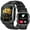 Black, variant on Cyberdyer Military Smart Watch Bluetooth 1.95 mm Black Zinc Alloy Case with Black Silicone Band