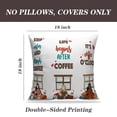 thumbnail image 2 of LALILO Throw Pillow Covers Girls Cup Coffee Afro American Art Cushion Cover 18" x 18", 2 Pack, 2 of 6