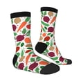 thumbnail image 3 of Uemuo Vegetables Pattern Women's Crew Socks, Soft Durable Breathable Moisture-Wicking with Odor Control Cotton socks, 3 of 9