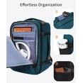 thumbnail image 3 of WANDF Airline Approved Travel Backpack with USB Port, 30L Waterproof Carry On Personal Item Bag for Men Women, 13 Pockets Laptop Weekender Backpack, Daypack for Business Travel Gym,Blue Green, 3 of 10