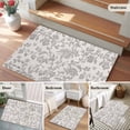 thumbnail image 6 of Farmhouse Flower Large Area Rugs for Bedroom Living Room, Soft Non Slip Carpet Bedside Rug, Botanical Vintage Grey Leaf Plant Rectangular Floor Cover Kitchen Accent Rug 2'x3' for Dining Room/Office, 6 of 9
