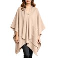 thumbnail image 2 of Lutiedan Shawl Wraps for Women, Soft Elegant Poncho Cape with Pockets, Open Front Scarf Blanket Cardigan for Fall Winter,Khaki, 2 of 6