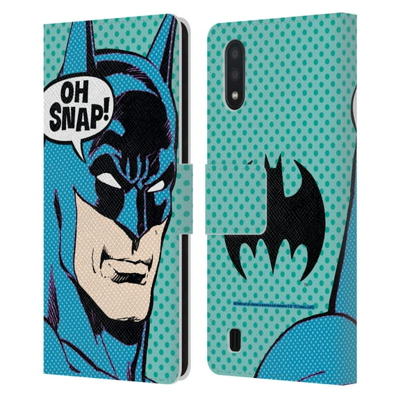 Head Case Designs Officially Licensed Batman DC Comics Vintage Fashion Pop Art Leather Book Wallet Case Cover Compatible with Samsung Galaxy A01 (2020)