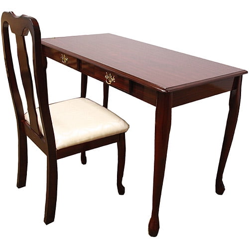 Queen Anne Writing Desk and Chair Value Bundle, Cherry
