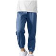 thumbnail image 2 of JTSRKL Kids Boys Girls Cotton Pants Loose Fit Harem Pants Elastic Waist Baggy Sweatpants Lightweight Solid Color Sporty Full Length Joggers Dark Blue 8-9 Years, 2 of 8