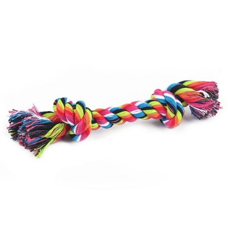 Puppy Fetch Machine 1PCS Cotton Dog Rope Toy Knot Rope Bone Puppy Teething Toys for Chew, Tug or Fetch - Color Random Style:Random Color Size:small ()