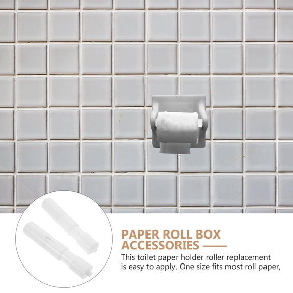 UPGRATOR Toilet Paper Holder 2Pcs White Plastic for Bathroom and Home Spring Loaded Tool