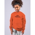 thumbnail image 2 of Happy Halloween Creepy Style Hoodie Juniors -Image by Shutterstock,  Small, 2 of 4