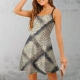 thumbnail image 3 of Cross Hatched Snakeskin Texture Summer Dresses For Women A-line Dress Sleeveless Dress, 3 of 6