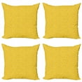 thumbnail image 1 of Abstract Geometry Throw Pillow Cushion Case Pack of 4, Repetitive Hearts Squares Cylinder Motifs Illustration, Modern Accent Double-Sided Print, 4 Sizes, Mustard Charcoal Grey, by Ambesonne, 1 of 2
