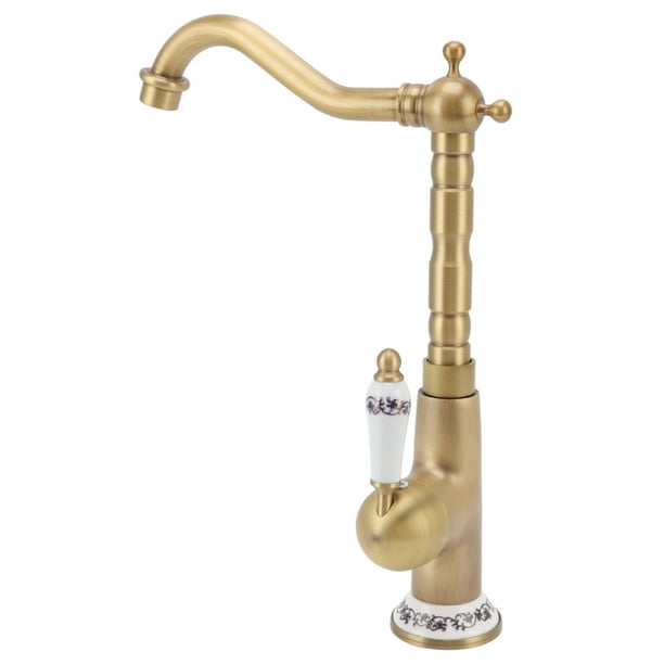 Grifo antiguo, grifo de cocina antiguo, grifo de fregadero de baño dorado, grifo de fregadero de cocina, uso conveniente